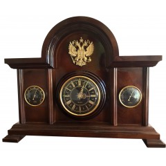 Н-56 "Château majestueux" каминные часы чёрные с золотом